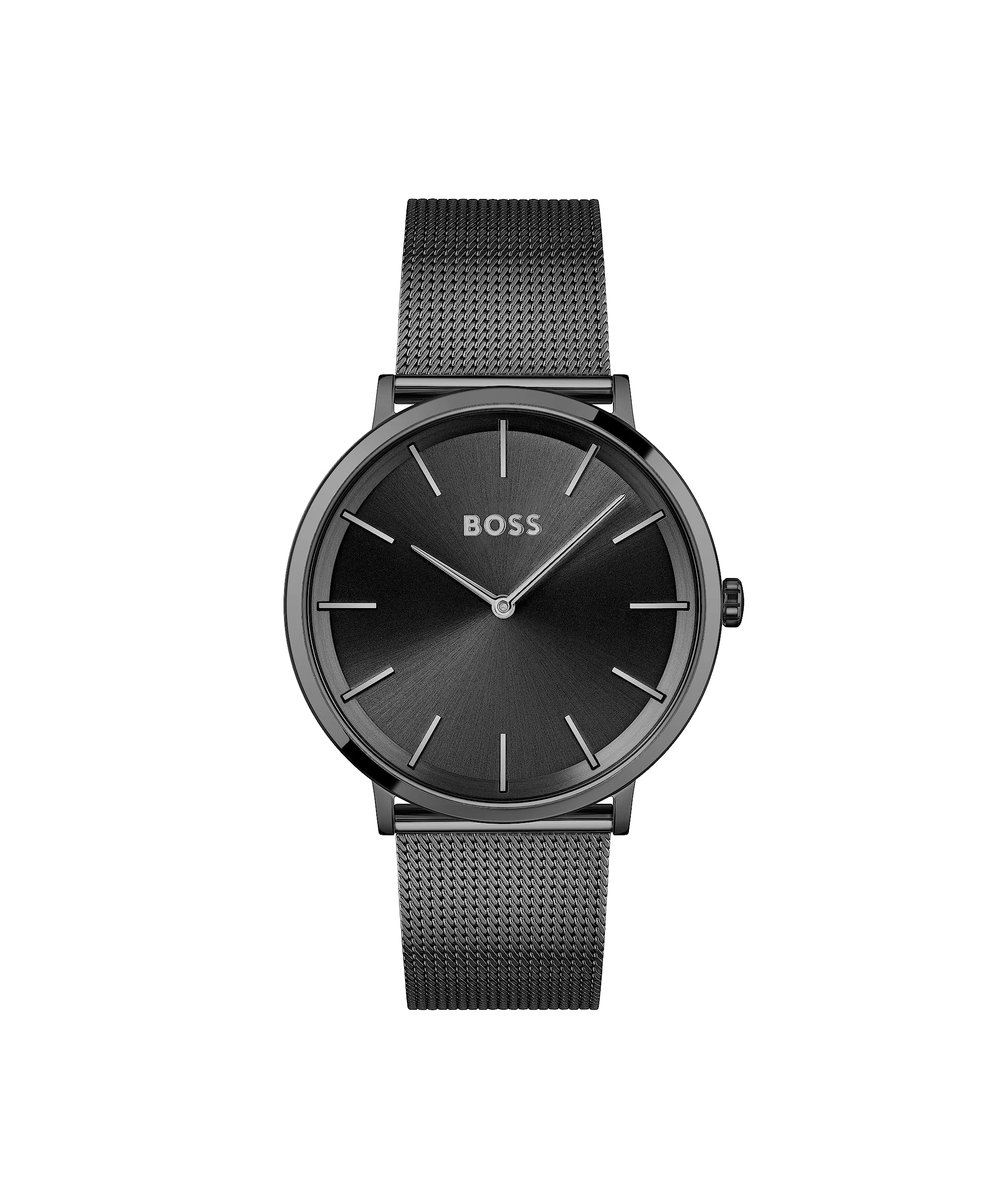 BOSS Montre Analogique à Quartz pour Homme Collection SKYLINER avec Bracelet Milanais en Acier Inoxydable Noir - 1513826