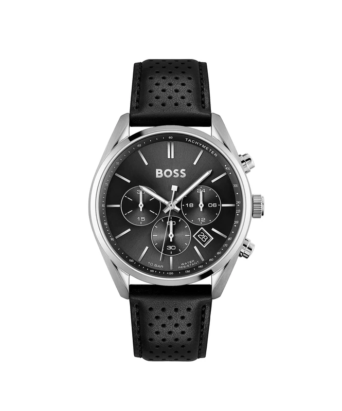 BOSS Chronograph Quartz Watch for Men Champion Collection with Black Leather Strap - 1513816