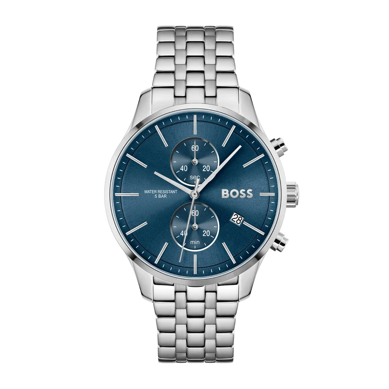 BOSS Chronograph Quartz Watch for Men Associate Collection with Silver Stainless Steel Bracelet - 1513839