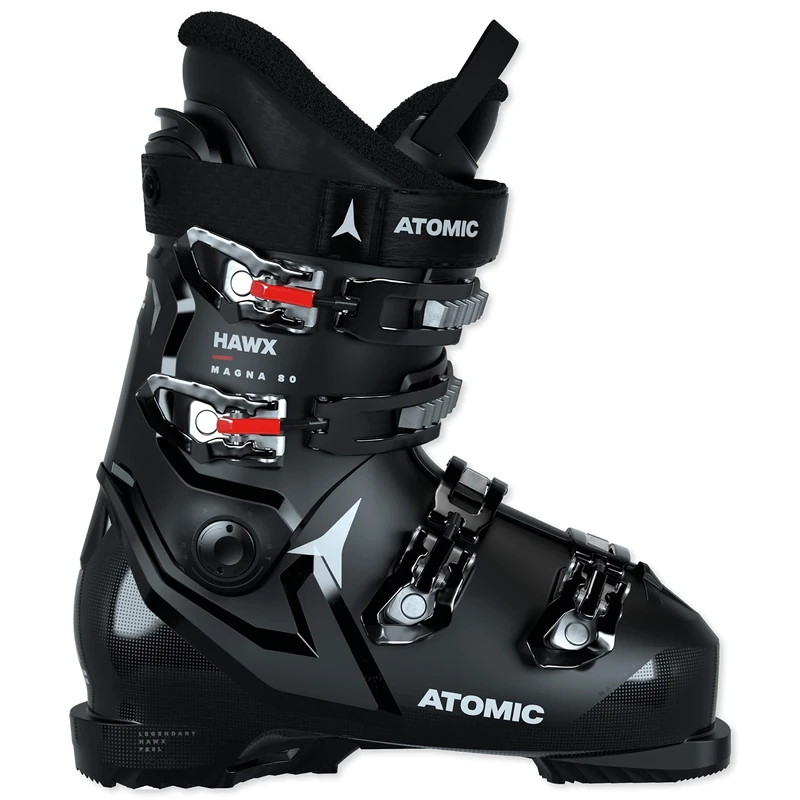 ATOMIC HAWX MAGNA 80 Ski Boots, Size 29/29.5 (UK 10.5/11), Alpine Ski Boots for Adults, Black/White/Red, 102 mm Wide Fit, Sturdy Prolite Construction, Memory Fit for a Precise Fit