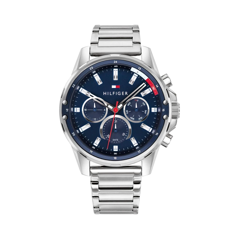 Tommy Hilfiger Analogue Multifunction Quartz Watch for Men with Silver Stainless Steel Bracelet - 1791788