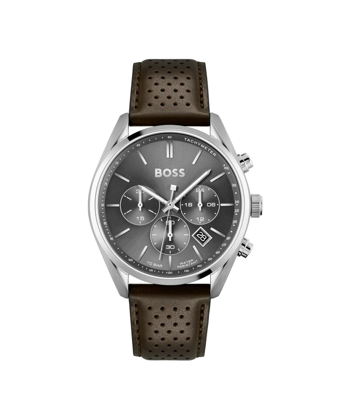 BOSS Chronograph Quartz Watch for Men Champion Collection with Brown Leather Strap - 1513815