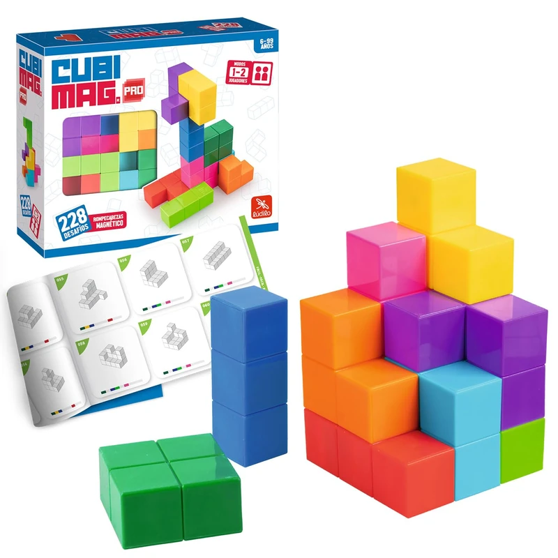 Ludilo - Cubimag | Magnetic Building Blocks For Kids And Adults | Board Games For 6 Year Olds Plus | Kids Board Games | Puzzle Games | Kids Games | Construction Toys