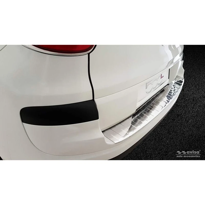 Avisa Stainless Steel Rear bumper protector compatible with Fiat 500L Facelift 2017- 'Ribs'