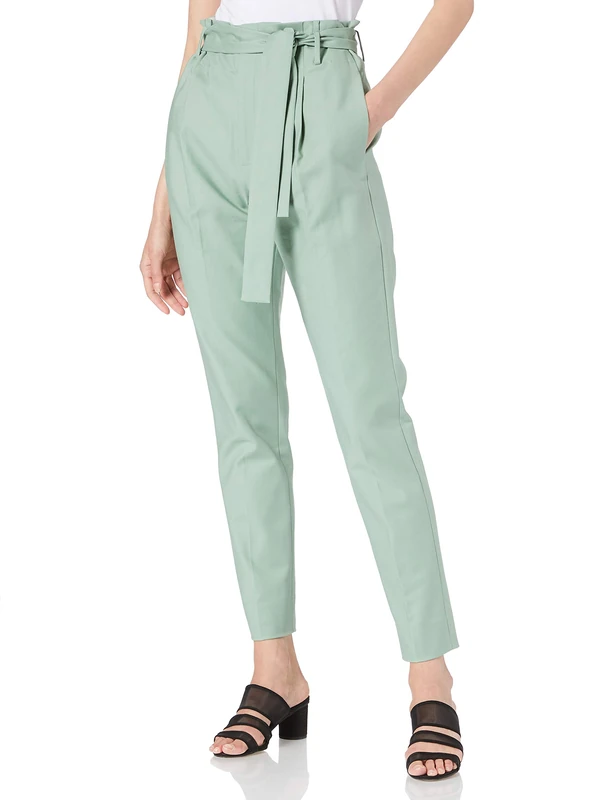 Noa Noa Women's Essential Stretch Trousers, Basil, 16 - Image 1