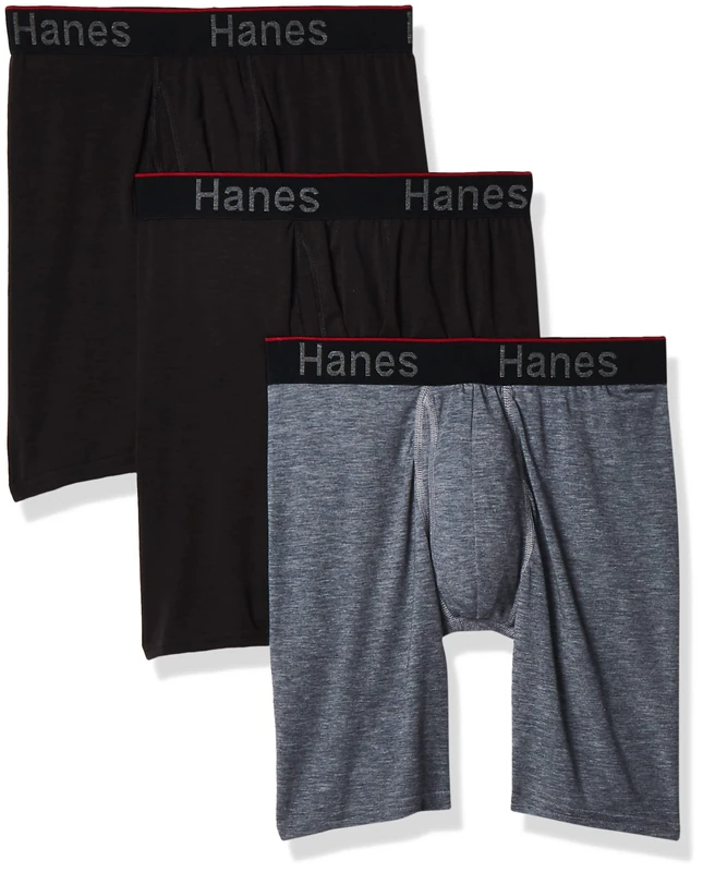Hanes Men's Hanes Men's Comfort Flex Fit Long Leg Total Support Pouch Briefs, 3-pack Boxer Briefs, Assorted, XXL UK