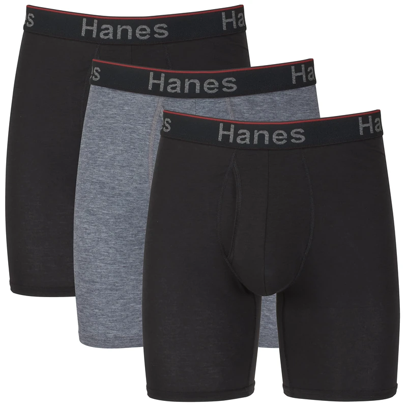 Hanes Men's Hanes Men's Comfort Flex Fit Long Leg Total Support Pouch Briefs, 3-pack Boxer Briefs, Assorted, L UK