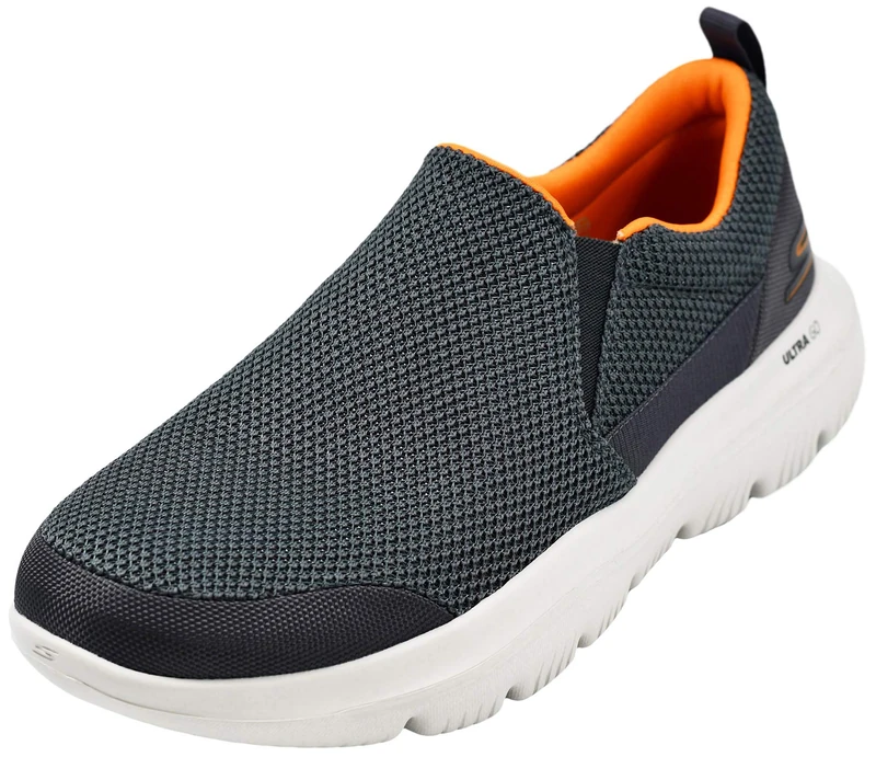 Skechers Men's Go Walk Evolution Ultra-Impeccable Sneaker, Charcoal/Orange, 9 UK