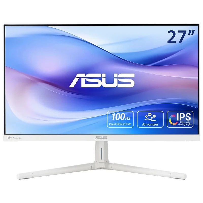 ASUS VU279HFI-W Eye Care Monitor – 27" Full HD (1920 x 1080), IPS, 100Hz, SmoothMotion, Adaptive Sync, Nano-ION, Eye Care Plus Technology, Blue Light Filter, Flicker Free
