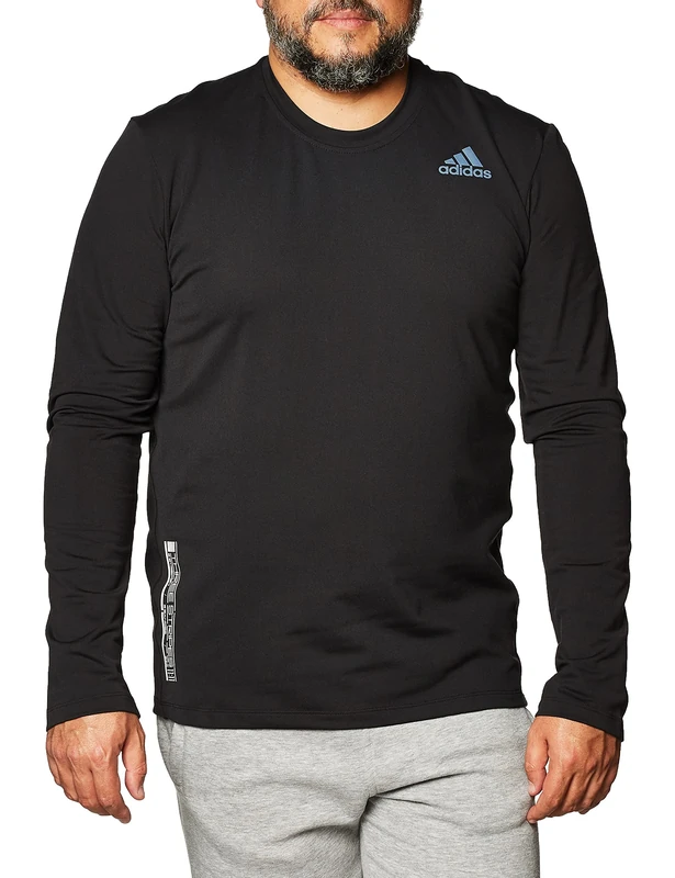 adidas Sha Gold Crew T-shirt (long sleeve) Men's, mens, Long-sleeved t-shirt, FS4257_XS, Black/Black, XS