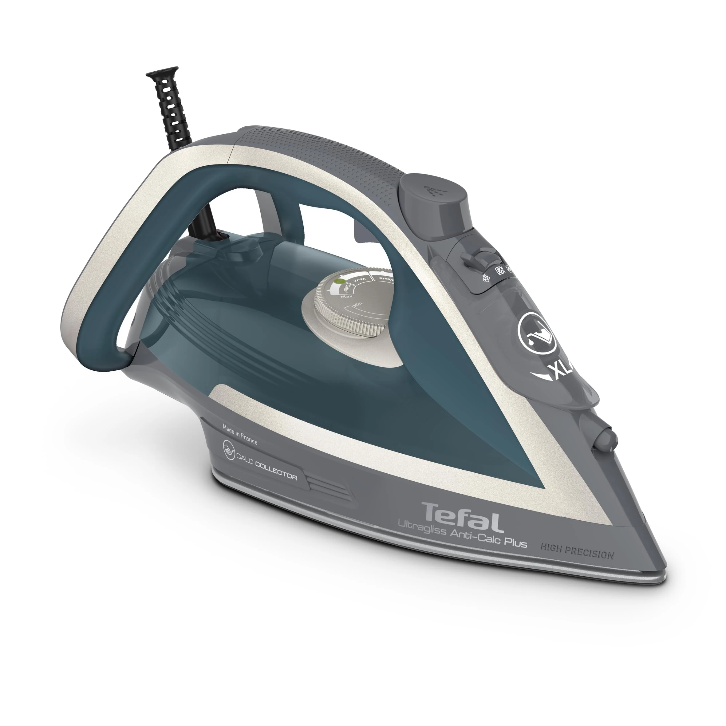 Tefal FV6842 Ultragliss Anti-Limescale Plus Steam Iron, Turquoise/Grey