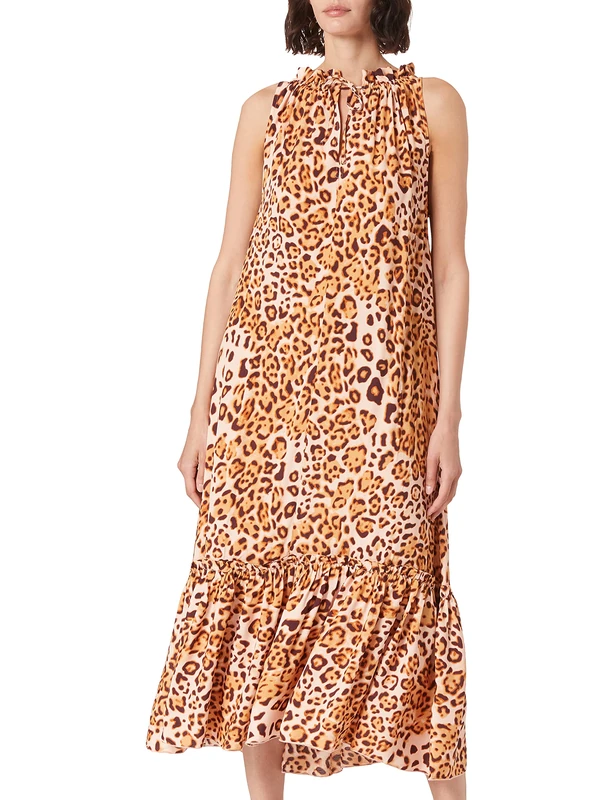 True Religion Women's Sleeveless Dress, Multicoloured (Tropical Leo Big), XS