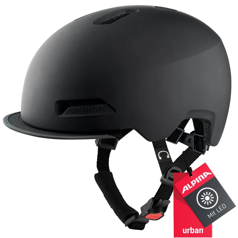 ALPINA Unisex - Adult, BROOKLYN cycling helmet, black matt, 52-57 cm