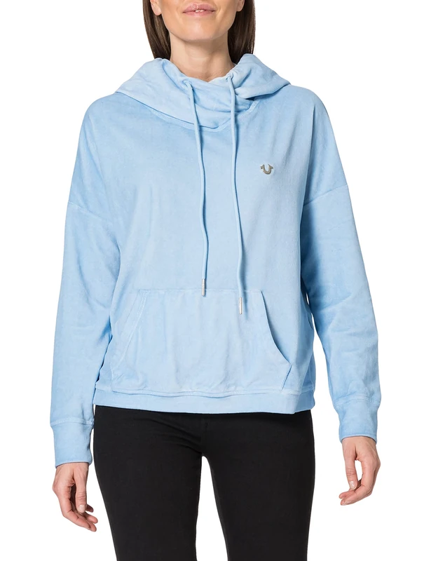True Religion Relax women's hoodie, Powder Blue, L