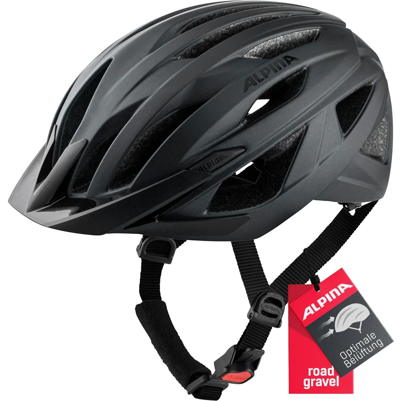 ALPINA Unisex - Adult, PARANA cycling helmet, black matt, 55-59 cm