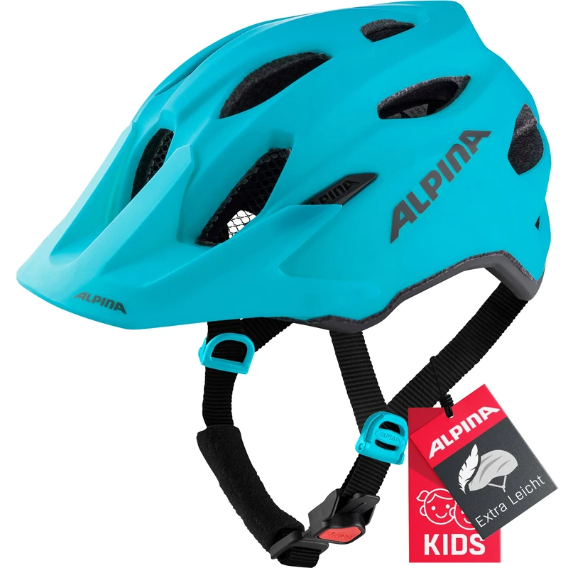 ALPINA Unisex - Children, CARAPAX JR. cycling helmet, petrol matt, 51-56 cm