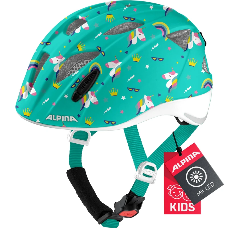 ALPINA Unisex - Children, XIMO FLASH cycling helmet, unicorn gloss, 49-54 cm
