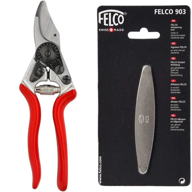 FELCO Model 6 Secateurs (Medium) & Model 903 Sharpener (Diamond Steel)