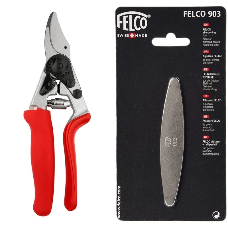 FELCO Model 12 Secateurs (Medium) & Model 903 Sharpener (Diamond Steel)