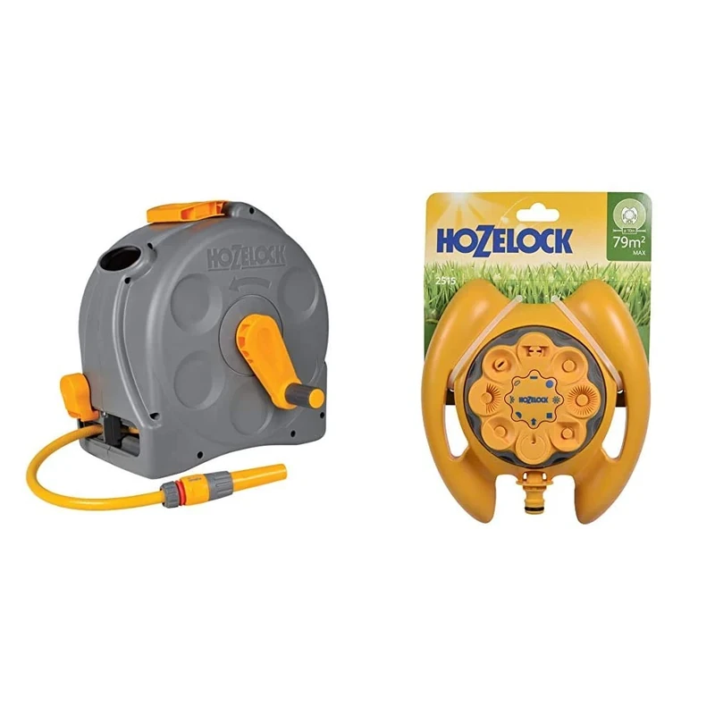 Hozelock Compact 2in1 Reel with 25m Hose & Multi Sprinkler 79m²
