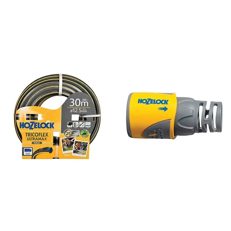 Hozelock Trico Flex Ultra Max Anti-Crush 30 m Hose & Hose End Connector PLUS (12.5mm & 15mm)