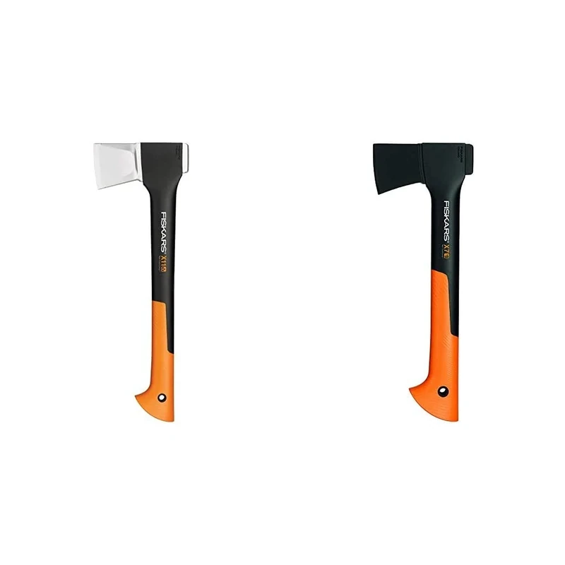 Fiskars Splitting Axe S X11, 1.1 kg, Incl. Case, Length: 44 cm, Black/Orange, 1015640 & Chopping Axe XS X7, Includes Storage and Carrying Case, Length: 35.5 cm, Black/Orange, 1015618