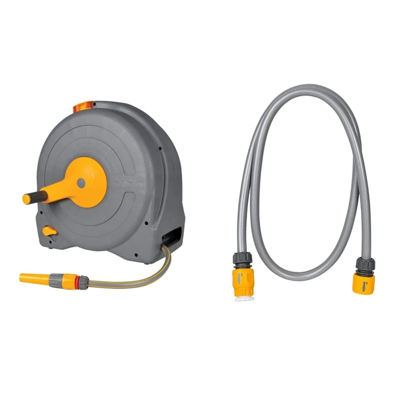 Hozelock Free Standing Fast Reel with 40m hose & Hose Connection Set