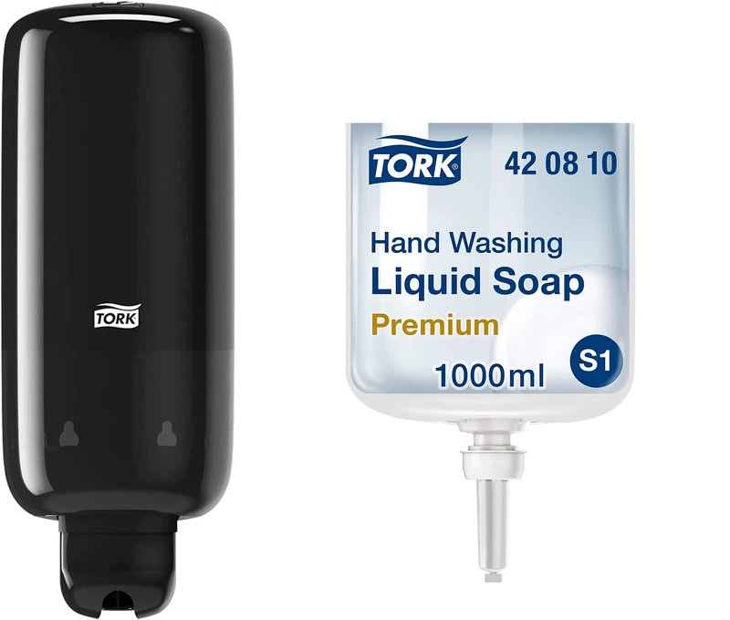 Tork Soap Dispenser for Liquid Soap + Refill - S1/S11 - Hand Wash Liquid Soap, 1 x 1000 ml