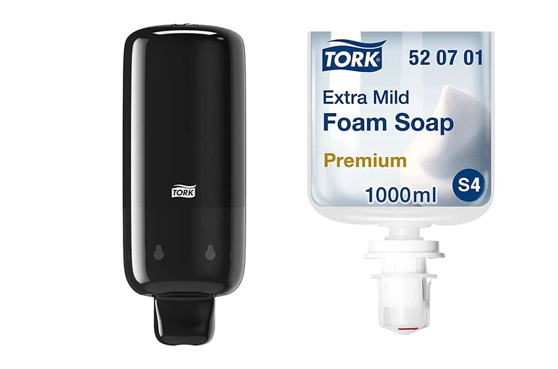 Tork Foam Soap Dispenser for Foam Soap + Refill - S4 - Extra Mild Foam Soap, 1 x 1000 ml