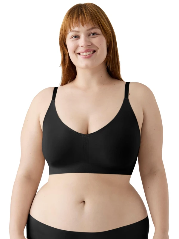 True & Co Women's True Body Triangle Convertible Strap Bra, Opaque, Black, (X-Small) 30-32A/D