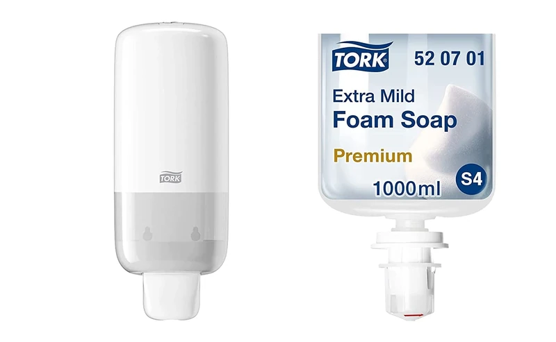 Tork Foam Soap Dispenser - White, Elevation Design, 1000 ml Refill, Fragrance-Free, 1 Count