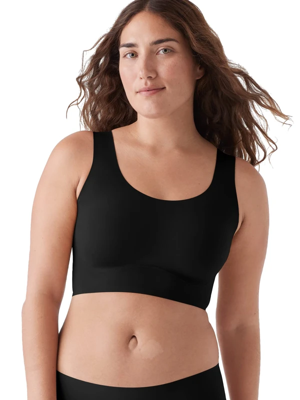 True & Co Women's True Body Lift Scoop Neck Bra, Black, L (36DDD/38DD)