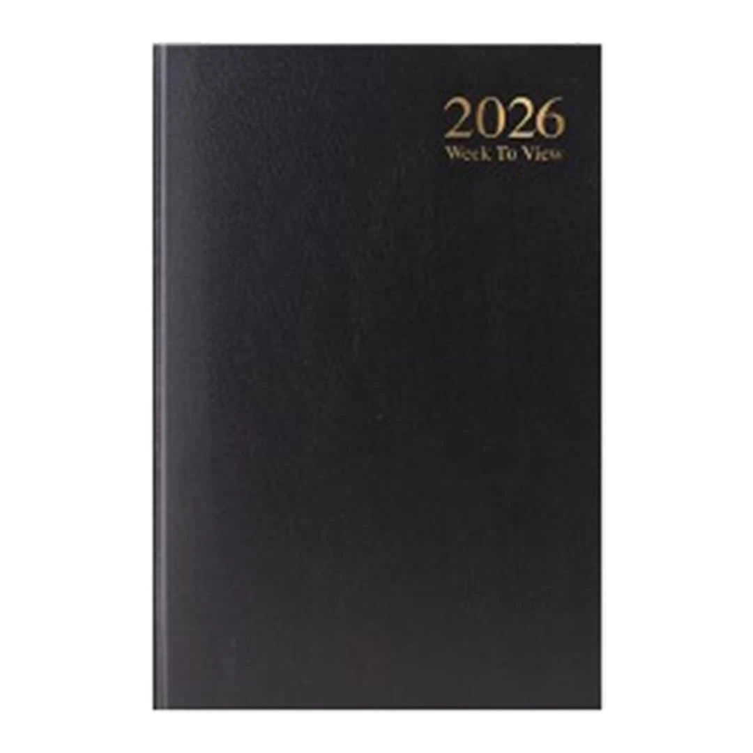 2026 A5 Week-to-View Diary by 1ABOVE – Casebound Hardback Weekly Planner with 60gsm Paper – Compact Organizer for Home, Office & Everyday Use (Black)