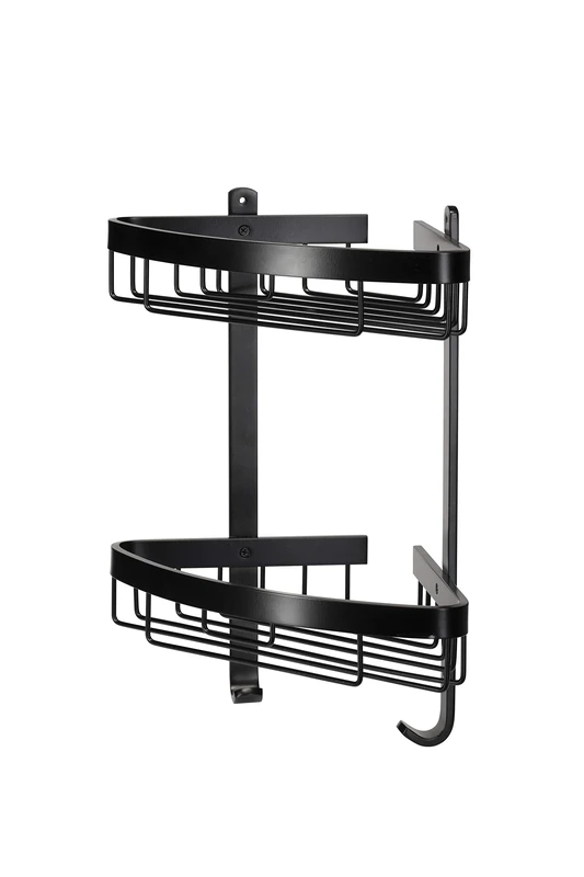Croydex Aluminum Cosmetic Bathroom Storage Basket Shower Caddy, Lifetime Rust Free Guarantee, Matte Black