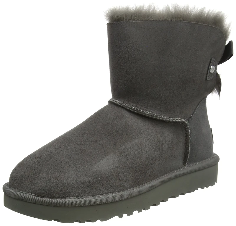 UGG Women's Mini Bailey Bow Ribbon CLASSIC BOOT, Grey, 6 UK