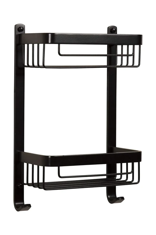 Croydex Matte Black Large Two Tier Basket