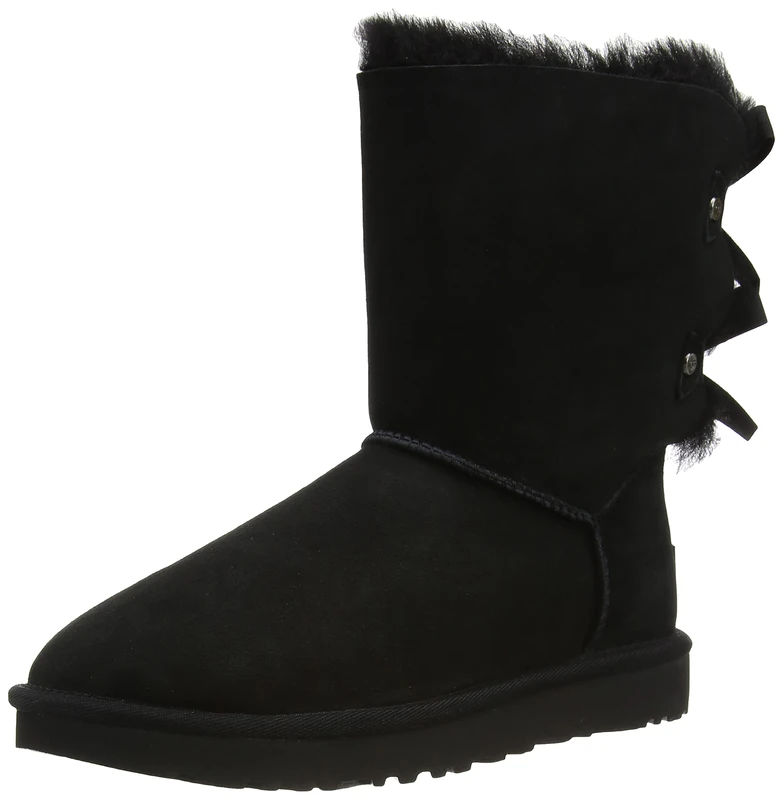 UGG Women's Bailey Bow Ribbon CLASSIC BOOT, Black, 5 UK