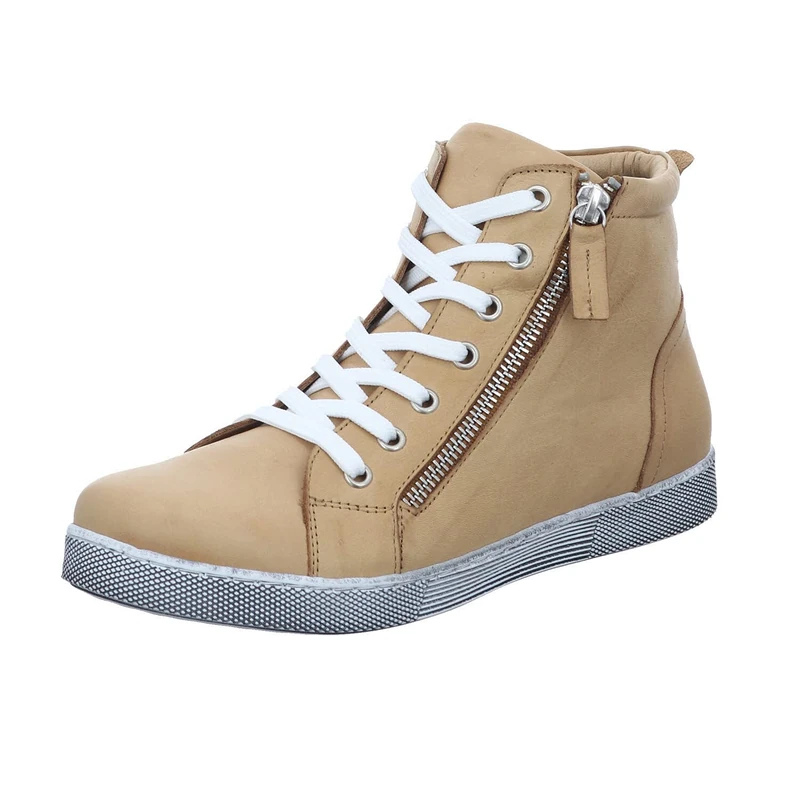 Andrea Conti Women's 340016 Leather Sneaker - Camel - 3.5 UK