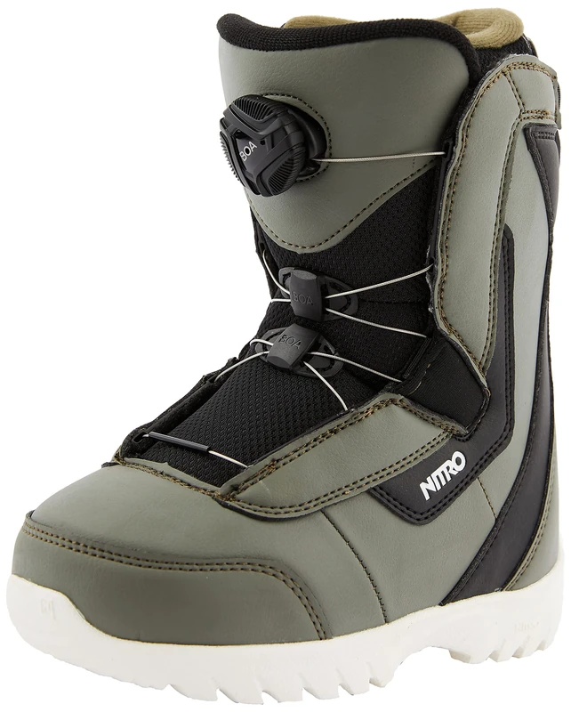 Nitro Unisex Youth Droid BOA Boot´21 Snowboard Boot, Charcoal-Black-White, 180