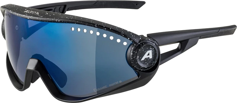 ALPINA Unisex - Adult, 5W1NG CMB+ sports glasses, black blur, One Size