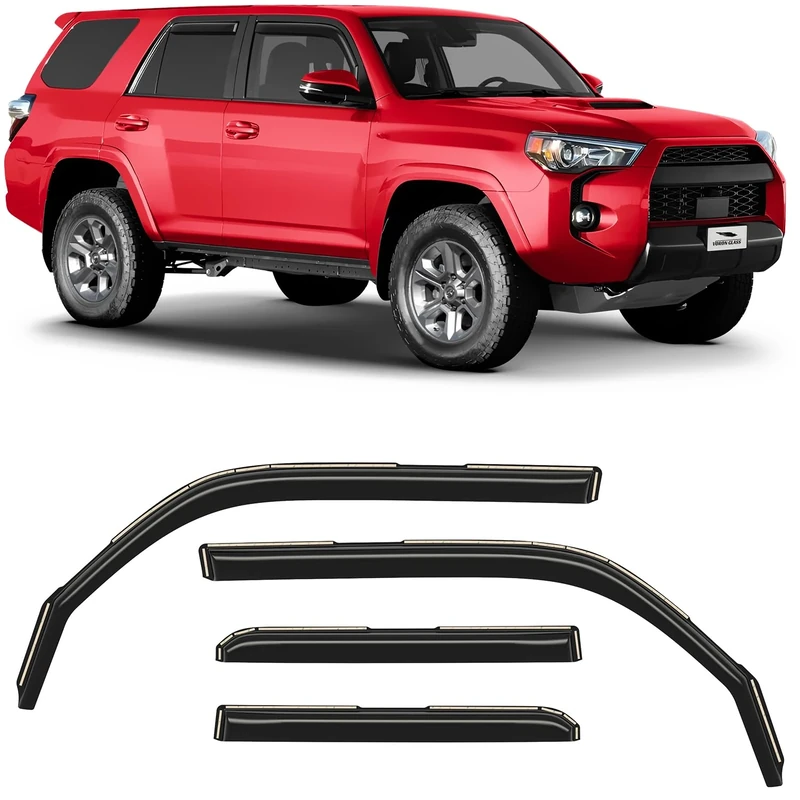 Voron Glass in-Channel Extra Durable Rain Guards for Toyota 4Runner 2010-2023, Window Deflectors, Vent Window Visors, 4 Pieces - 220101