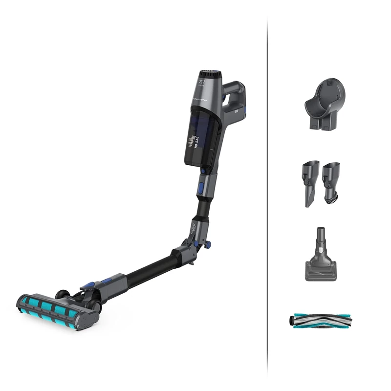 Rowenta RH6971 X-Pert 3.60 Flex Cordless Cordless Stick Vacuum, Plastic, Grey/Blue