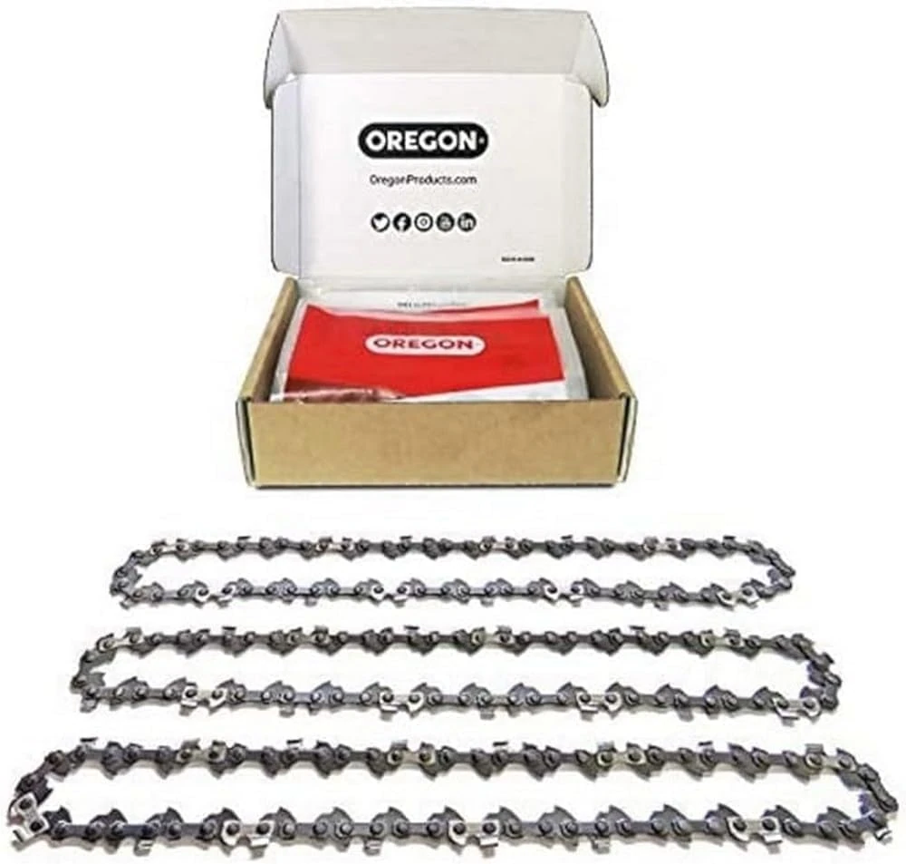 Oregon 3-Pack Chainsaw Chain 3/8" LP Pitch, .050" (1.3 mm) Gauge for 14" (35cm) Bar, 52 Drive Links – Low-kickback Chainsaw Chain, Fits Husqvarna, Ryobi, Bosch, Einhell, Dolmar, Ferrex and more
