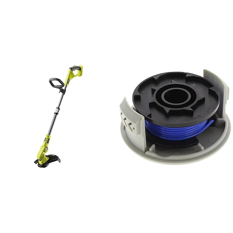 Ryobi OLT1832 ONE+ Cordless Grass Trimmer, 25-30cm Path (Zero Tool), 18 V, Hyper Green (Battery, Charger and Blade Not Included) & Ryobi RAC124 1.6 mm Spool for RLT2925