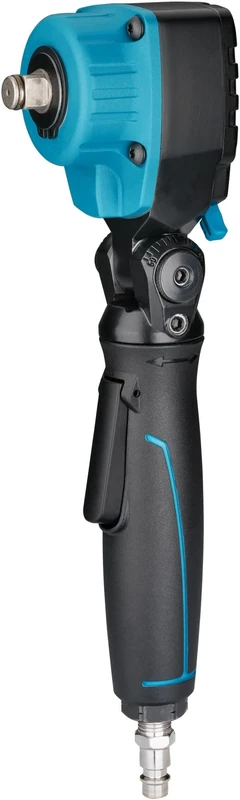 HAZET Twin Turbo Compressed Air Impact Wrench 9012ATT | Max. Release Torque 550 Nm, Square 12.5 mm | Angled for Actuating Brake Caliper Fittings and Hard to Reach Screw Cases
