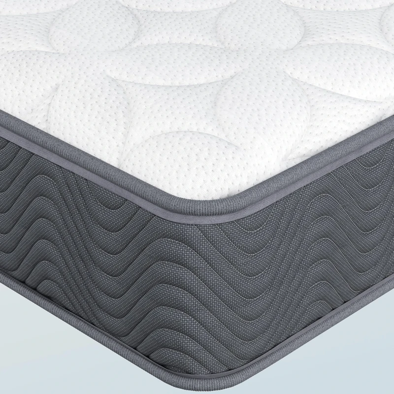 Yaheetech Double Mattress 4ft6 Pocket Sprung and Memory Foam Mattress，Medium Firm，Gray 135x190x20cm