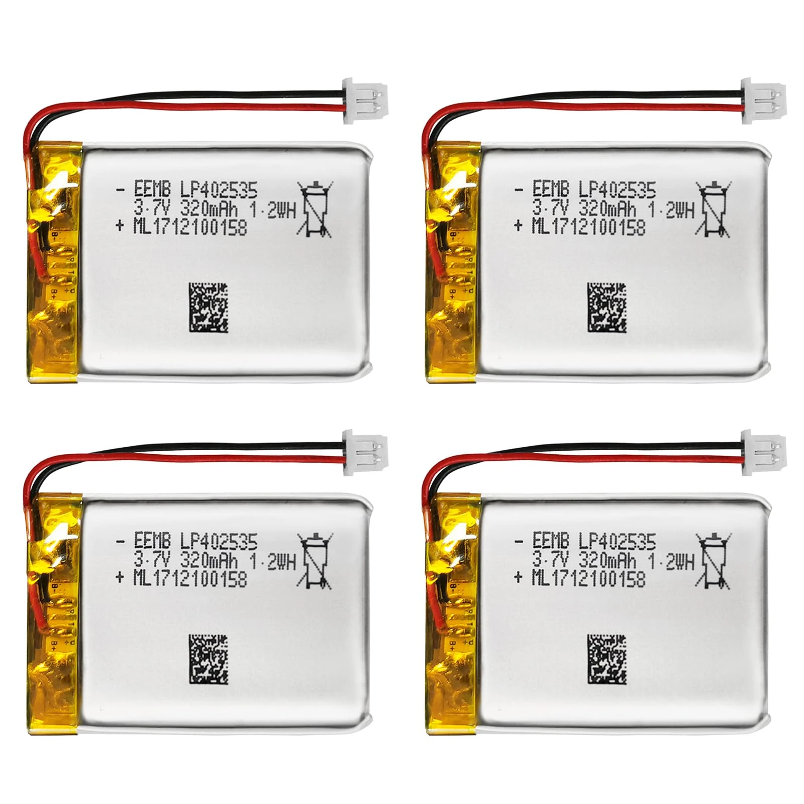 EEMB Lithium Polymer battery 3.7V 320mAh 402535 Lipo Rechargeable Battery Pack with wire Molex Connector for Headphones and Dashcam-confirm device & connector polarity before purchase(4)