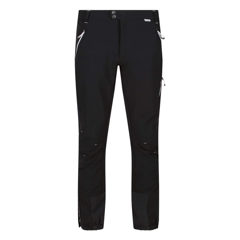 Regatta Mountain Winter Hiking Pants, Advanced Stretch and Water Repellent Fabric, Elastic Waist and Zip Pockets Trousers, Men, Black/Black, 38" - Image 1