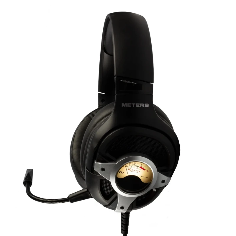 Meters M-LEVEL-UP, Gaming Headset, 7.1 Surround Sound, Detachable Mic, Powerful 50mm Drivers, In-line Remote, Bright Personalised RGB and Unique VU Meter, Compatible with PC, PS4 and Xbox - Image 1