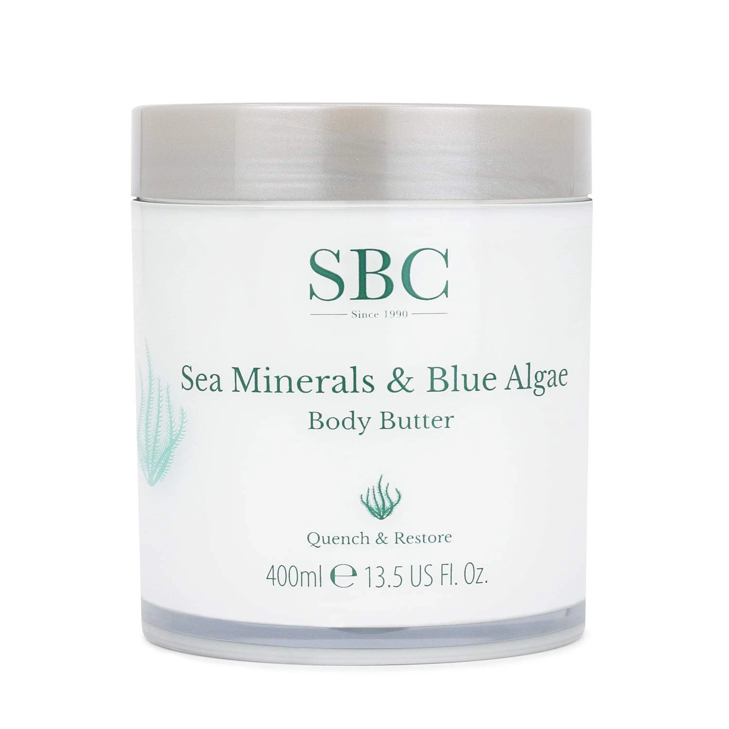 SBC Skincare Sea Minerals & Blue Algae Body Butter - 400ml | Hydrating Body Lotion With Hyaluronic Acid | Body Butter For Men And Women | Vegan Friendly Body Moisturiser | Body Cream For Dry Skin